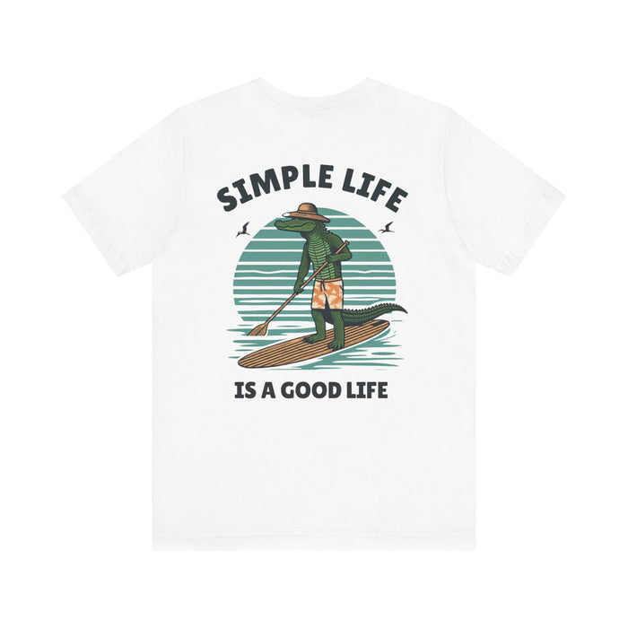 Printify T-Shirt Livin the Simple Life Alligator Graphic Tee Vacation Shirt Beach Vibes Destination Shirt Great Gift Idea