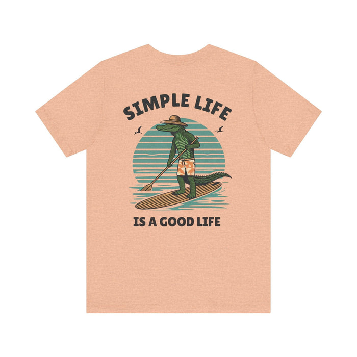 Printify T-Shirt Livin the Simple Life Alligator Graphic Tee Vacation Shirt Beach Vibes Destination Shirt Great Gift Idea