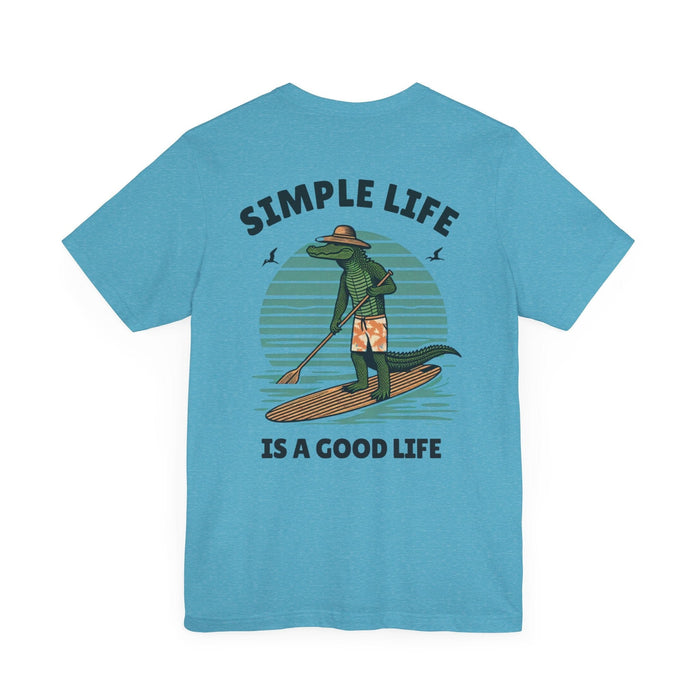 Printify T-Shirt Livin the Simple Life Alligator Graphic Tee Vacation Shirt Beach Vibes Destination Shirt Great Gift Idea