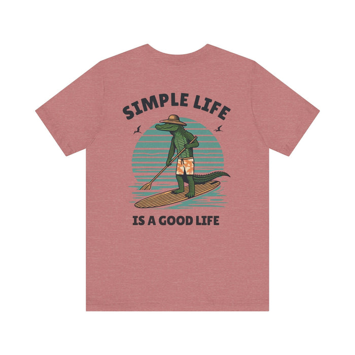 Printify T-Shirt Livin the Simple Life Alligator Graphic Tee Vacation Shirt Beach Vibes Destination Shirt Great Gift Idea