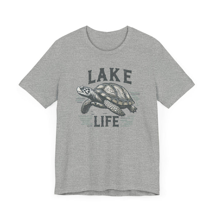 Printify T-Shirt Living With The Turtle Lake Life Jersey Short Sleeve Tee - Soft Cotton Classic Nature Great Gift, Husband Gift, Wife Gift Fishing Shirt