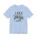 Printify T-Shirt Living With The Turtle Lake Life Jersey Short Sleeve Tee - Soft Cotton Classic Nature Great Gift, Husband Gift, Wife Gift Fishing Shirt