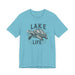 Printify T-Shirt Living With The Turtle Lake Life Jersey Short Sleeve Tee - Soft Cotton Classic Nature Great Gift, Husband Gift, Wife Gift Fishing Shirt