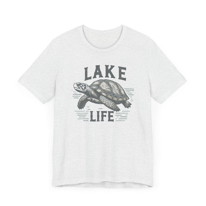 Printify T-Shirt Living With The Turtle Lake Life Jersey Short Sleeve Tee - Soft Cotton Classic Nature Great Gift, Husband Gift, Wife Gift Fishing Shirt