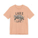 Printify T-Shirt Living With The Turtle Lake Life Jersey Short Sleeve Tee - Soft Cotton Classic Nature Great Gift, Husband Gift, Wife Gift Fishing Shirt