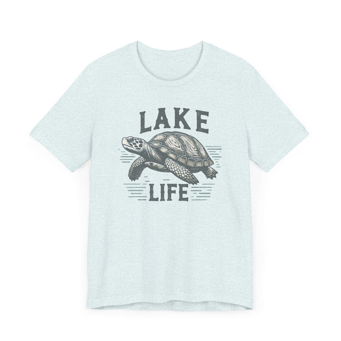 Printify T-Shirt Living With The Turtle Lake Life Jersey Short Sleeve Tee - Soft Cotton Classic Nature Great Gift, Husband Gift, Wife Gift Fishing Shirt