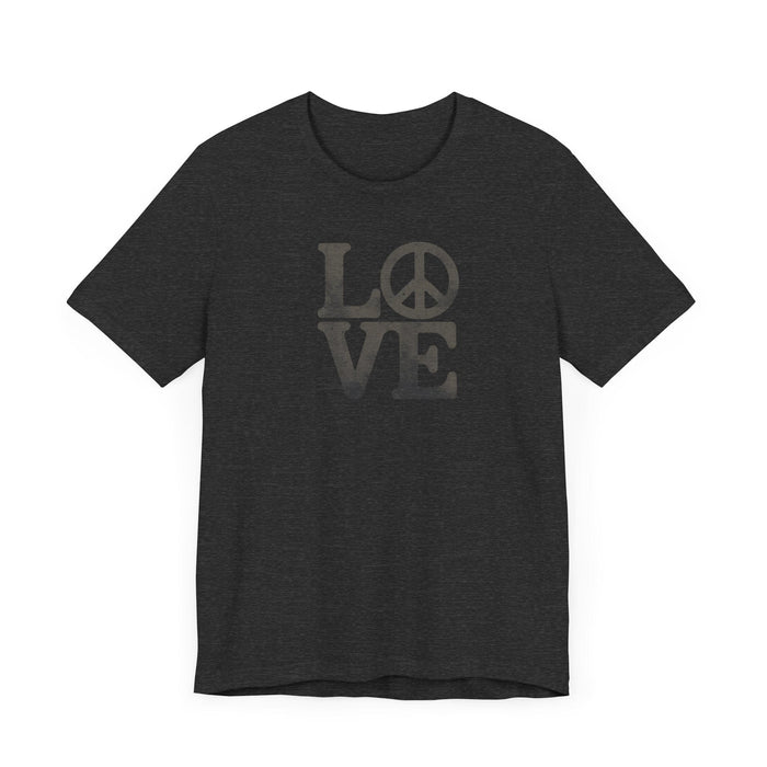 Printify T-Shirt Love and Peace Unisex Jersey Tee | Soft Cotton | Quality Print Gift Idea, Mom Gift, Daughter Gift, Girlfriend Gift