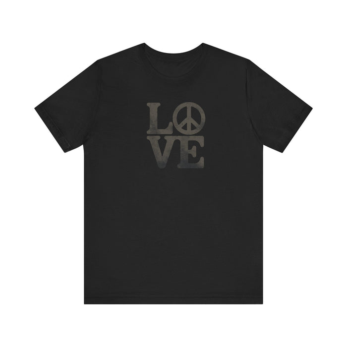 Printify T-Shirt Love and Peace Unisex Jersey Tee | Soft Cotton | Quality Print Gift Idea, Mom Gift, Daughter Gift, Girlfriend Gift