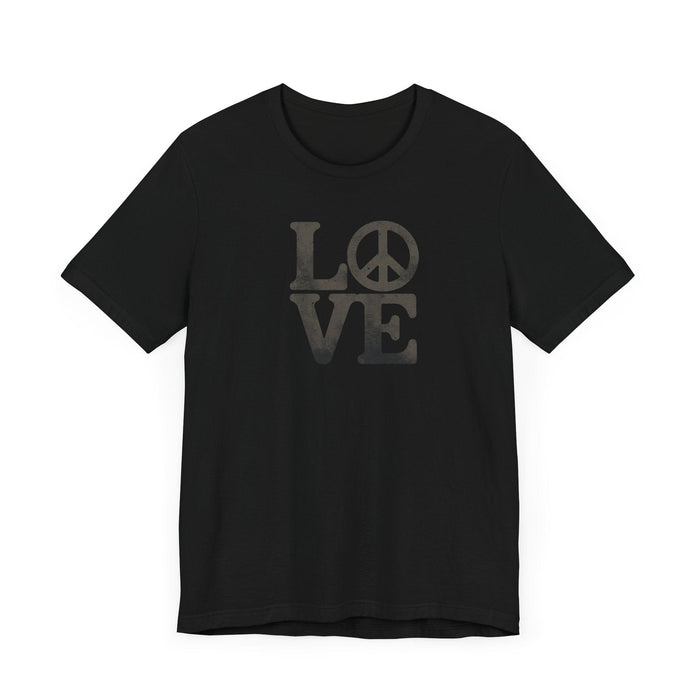 Printify T-Shirt Love and Peace Unisex Jersey Tee | Soft Cotton | Quality Print Gift Idea, Mom Gift, Daughter Gift, Girlfriend Gift