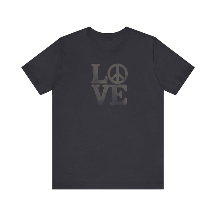 Printify T-Shirt Love and Peace Unisex Jersey Tee | Soft Cotton | Quality Print Gift Idea, Mom Gift, Daughter Gift, Girlfriend Gift