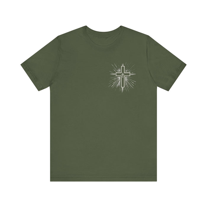 Printify T-Shirt Military Green / S Classic Unisex Jersey Tee with Cross on the Chest: Comfortable & Stylish Tshirt