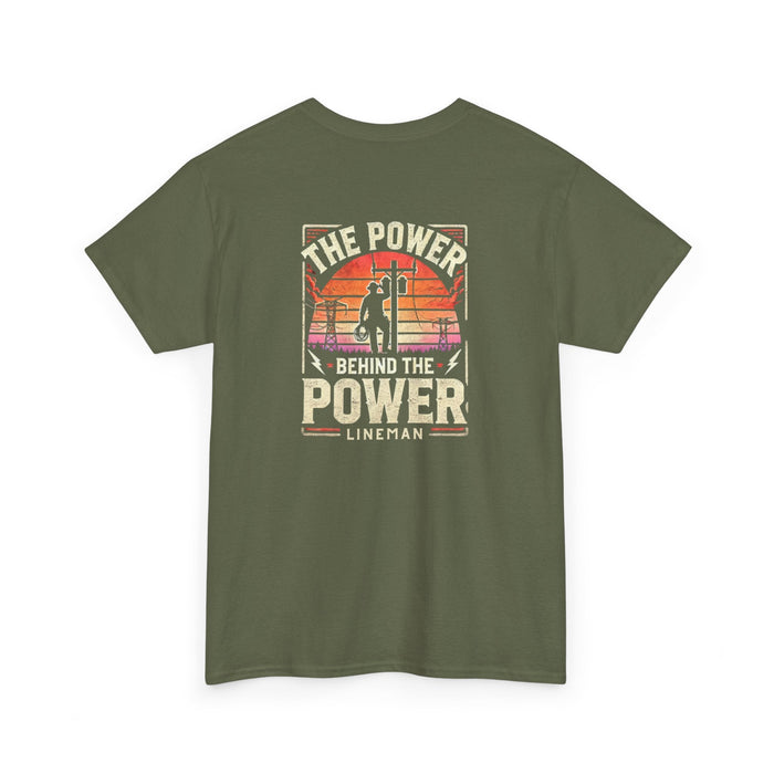 Printify T-Shirt Military Green / S Lineman Graphic Unisex Heavy Cotton Tee | Great Gift for Linemen