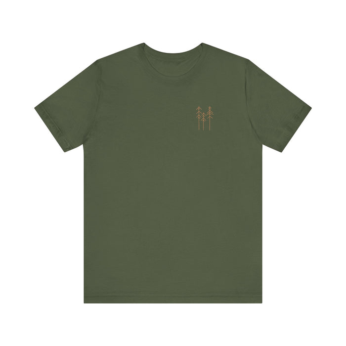 Printify T-Shirt Military Green / XS Not All Who Wander Are Lost Unisex Adventure Jersey Tee Soft Cotton Short Sleeve Camping Hiking Tshirt