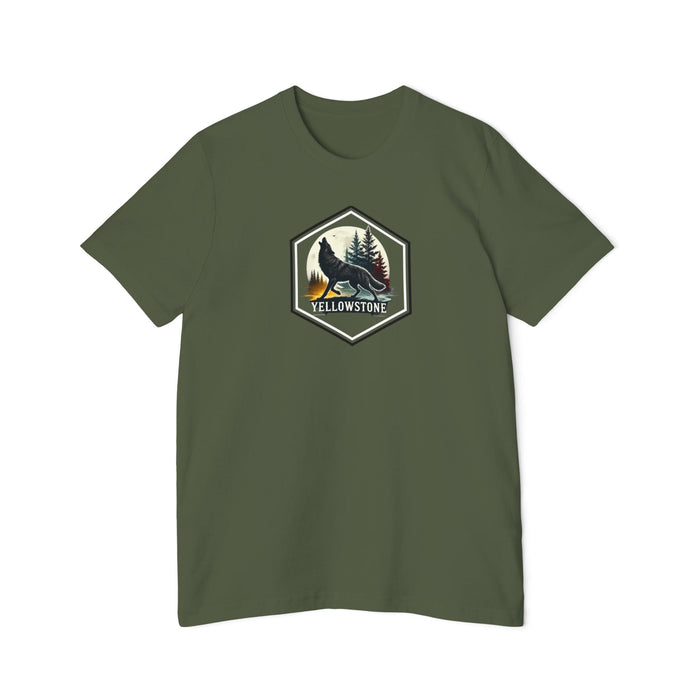 Printify T-Shirt Military Green / XS Yellowstone National Park Predator Eyes T-Shirt Athletic Heather Ringspun Cotton