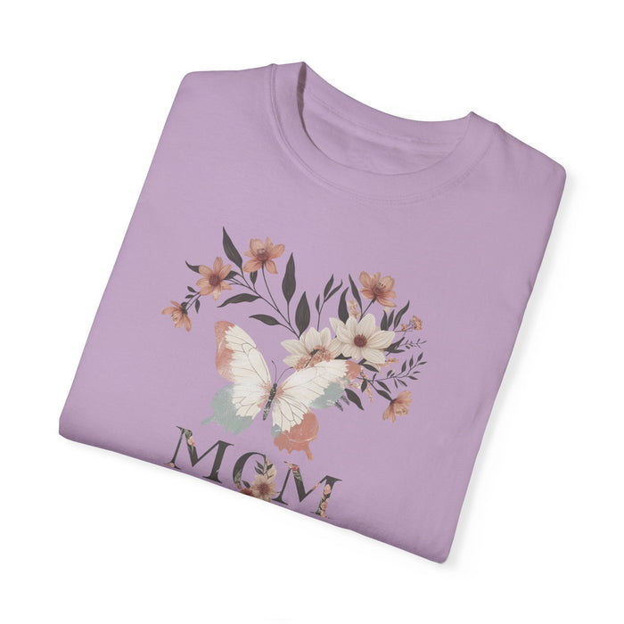 Printify T-Shirt Mom Life in Full Bloom Soft Colored Boho Inspired Garment-Dyed T-shirt Great Gift, Mom Gift, Mothers Day Gift, Wife Gift, Sister Gift