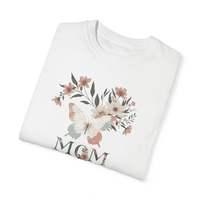 Printify T-Shirt Mom Life in Full Bloom Soft Colored Boho Inspired Garment-Dyed T-shirt Great Gift, Mom Gift, Mothers Day Gift, Wife Gift, Sister Gift