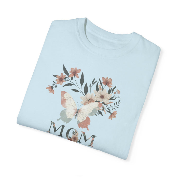 Printify T-Shirt Mom Life in Full Bloom Soft Colored Boho Inspired Garment-Dyed T-shirt Great Gift, Mom Gift, Mothers Day Gift, Wife Gift, Sister Gift