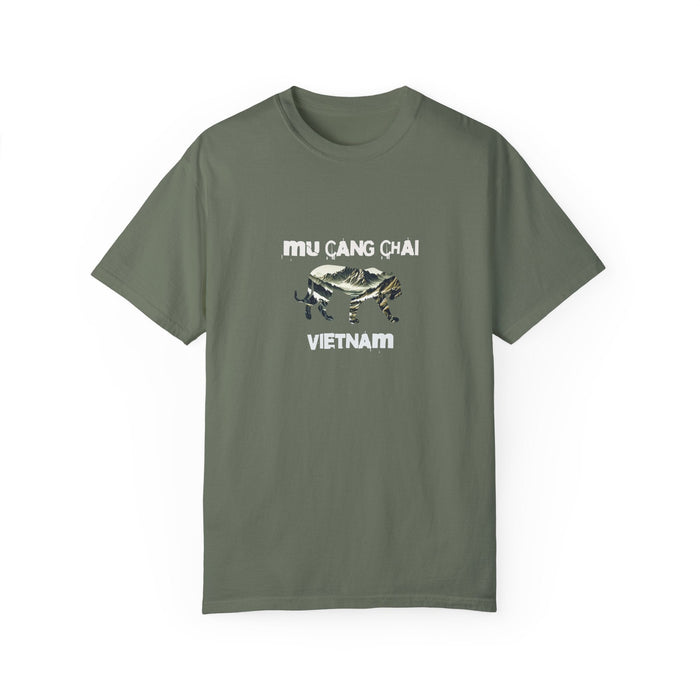 Printify T-Shirt Moss / S Mu Cang Chai, Vietnam T-Shirt Comfortable Travel & Outdoor Adventure Tee