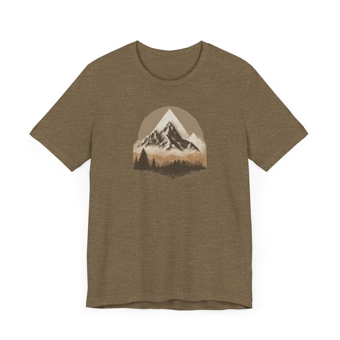 Printify T-Shirt Mountain Escape Get Lost in Nature Unisex Jersey Short Sleeve Tee Great Gift, Dad Gift, Husband Gift, Boyfriend Gift, Camping Tshirt