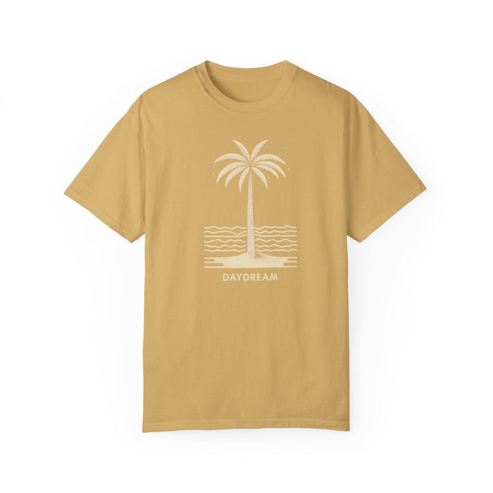 Printify T-Shirt Mustard / S Daydreaming Under The Palms Comfort Colors 1717 Tee Beach Shirt, Great Gift, Sister Gift, Wife Gift, Mom Gift, Mothers Day Gift Unisex