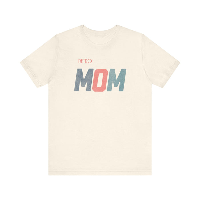 Printify T-Shirt Natural / S Retro MOM - Timeless Style for Modern Moms! Great Short Sleeve Cotton Crewneck Tshirt Makes a Great Mom Gift