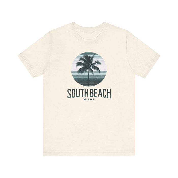 Printify T-Shirt Natural / S South Beach Serenity: Unisex Palm Trees Tee, the Ultimate Gift for Every Occasion Boyfriend Gift, Girlfriend Gift