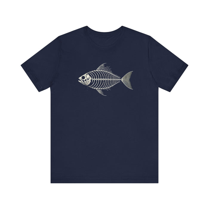 Printify T-Shirt Navy / S Fishing Skeleton Unisex Tee - Your Next Favorite! Great Gift, Dad Gift, Boyfriend Gift, Papa Gift, Mom Gift