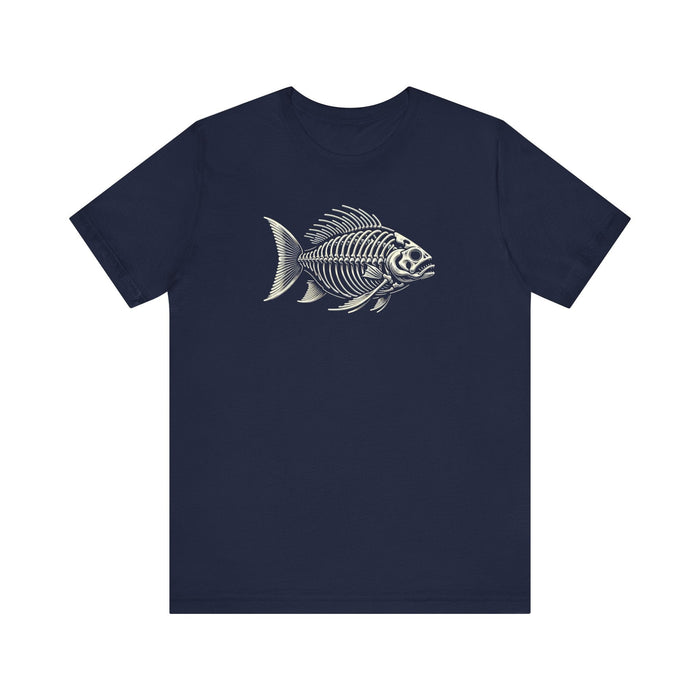 Printify T-Shirt Navy / S Fishing Skeleton Unisex Tee - Your Next Favorite Tshirt! Great Dad Gift, Boyfriend Gift, Papa Gift