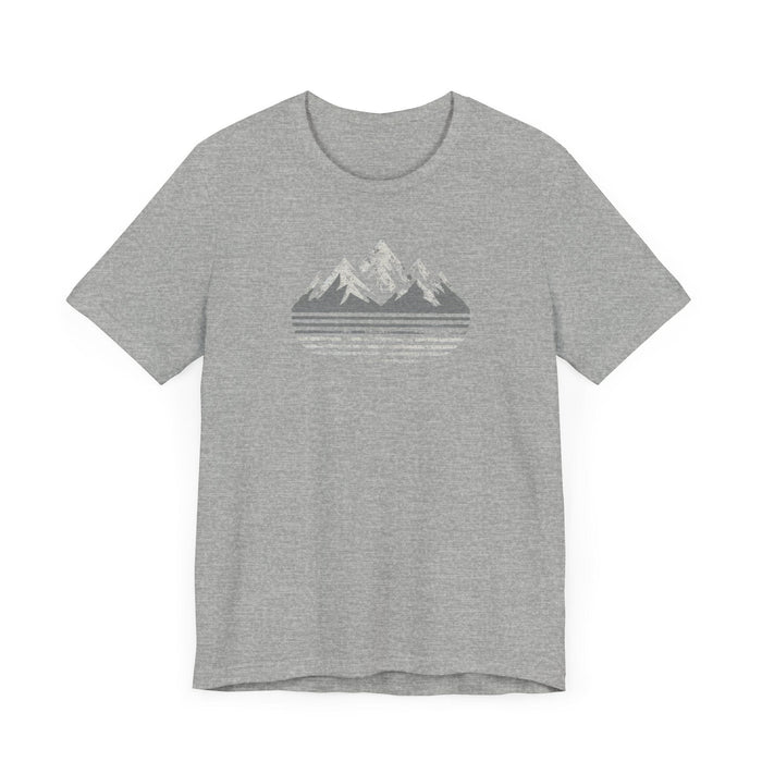 Printify T-Shirt Outdoors Mountain Peaks Unisex Jersey Tee Great Gift Husband Gift Wife Gift, Camping, Hiking, Boyfriend Gift, Girlfriend Gift, Camping Shirt