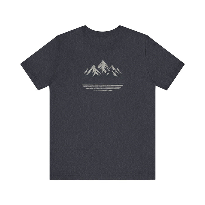 Printify T-Shirt Outdoors Mountain Peaks Unisex Jersey Tee Great Gift Husband Gift Wife Gift, Camping, Hiking, Boyfriend Gift, Girlfriend Gift, Camping Shirt