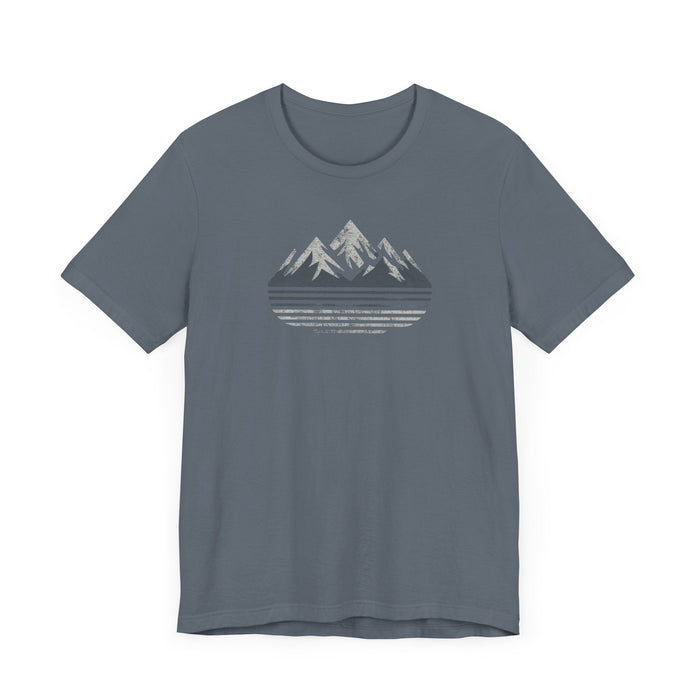 Printify T-Shirt Outdoors Mountain Peaks Unisex Jersey Tee Great Gift Husband Gift Wife Gift, Camping, Hiking, Boyfriend Gift, Girlfriend Gift, Camping Shirt