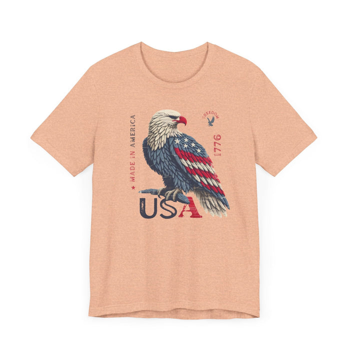 Printify T-Shirt PATRIOTIC USA Made in America 1776 Unisex Jersey Short Sleeve Tee 4th of July, Labor Day, Memorial Day