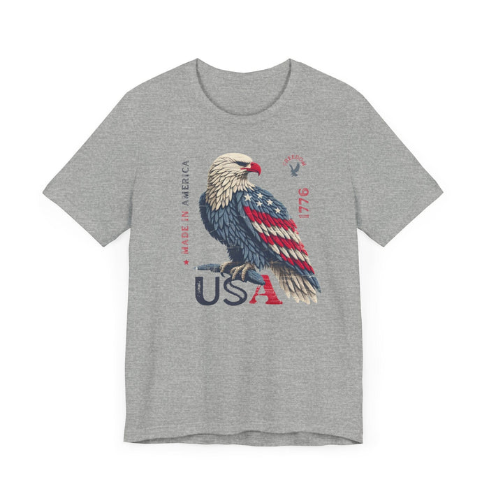 Printify T-Shirt PATRIOTIC USA Made in America 1776 Unisex Jersey Short Sleeve Tee 4th of July, Labor Day, Memorial Day