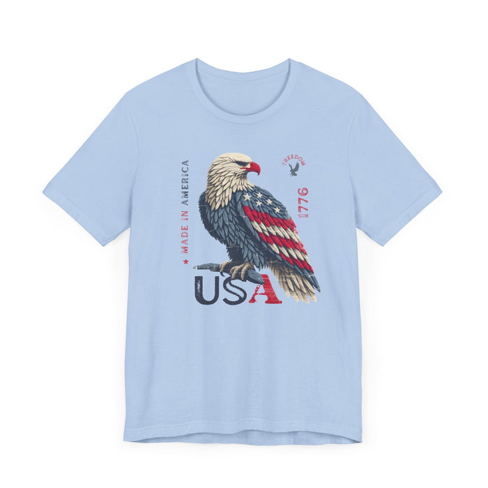 Printify T-Shirt PATRIOTIC USA Made in America 1776 Unisex Jersey Short Sleeve Tee 4th of July, Labor Day, Memorial Day