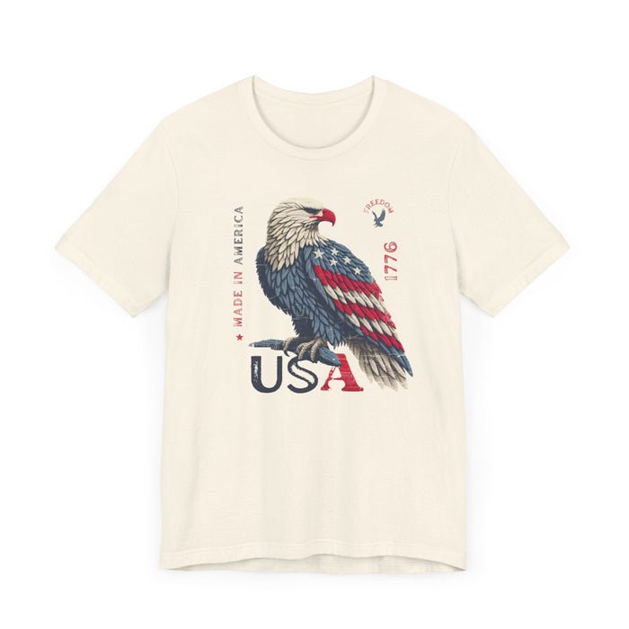 Printify T-Shirt PATRIOTIC USA Made in America 1776 Unisex Jersey Short Sleeve Tee 4th of July, Labor Day, Memorial Day