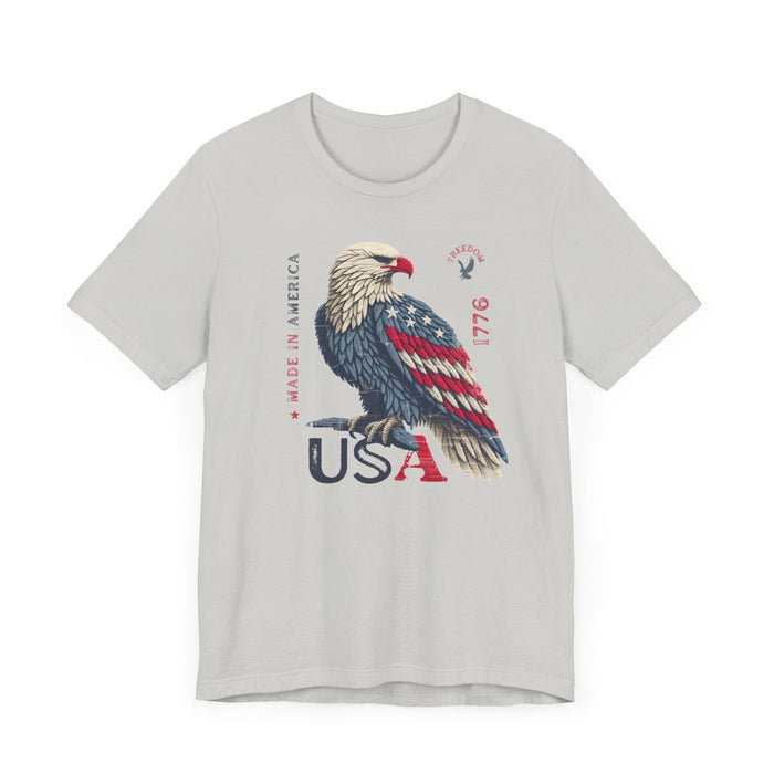 Printify T-Shirt PATRIOTIC USA Made in America 1776 Unisex Jersey Short Sleeve Tee 4th of July, Labor Day, Memorial Day