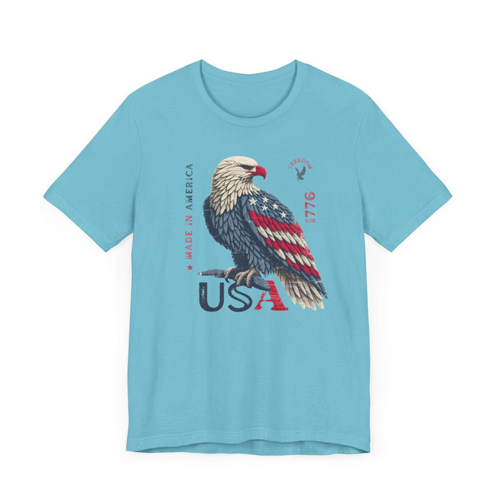 Printify T-Shirt PATRIOTIC USA Made in America 1776 Unisex Jersey Short Sleeve Tee 4th of July, Labor Day, Memorial Day