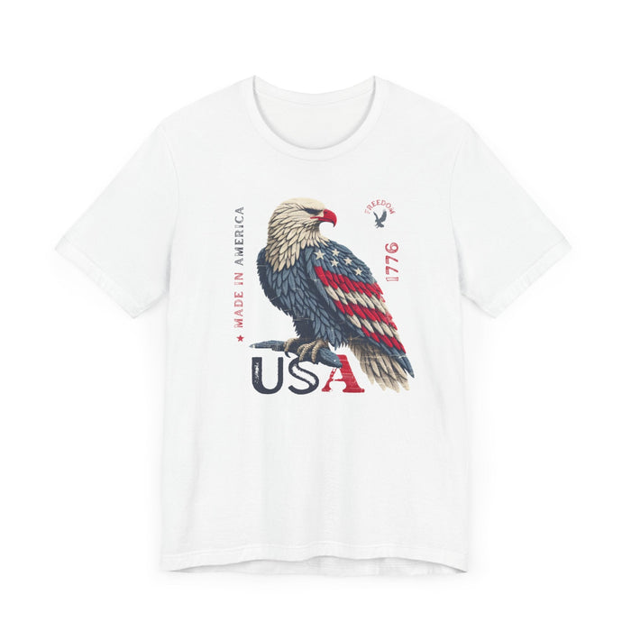 Printify T-Shirt PATRIOTIC USA Made in America 1776 Unisex Jersey Short Sleeve Tee 4th of July, Labor Day, Memorial Day