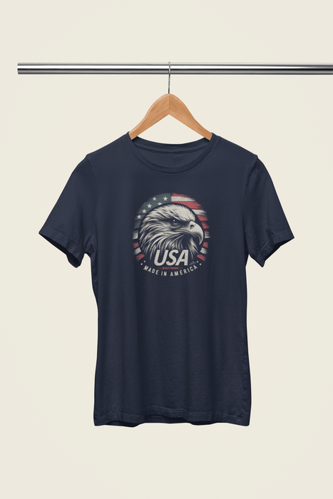 Printify T-Shirt Patriotic USA Made in America and Built Tough Unisex Jersey Short Sleeve Tee Soft Cotton Classic Great Gift, Husband Gift, Wife Gift