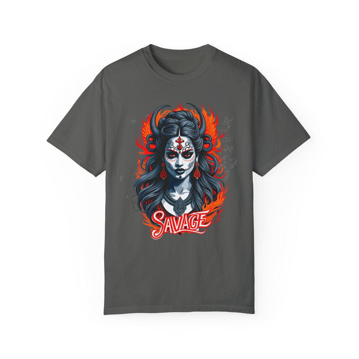 Printify T-Shirt Pepper / S Kali the Destroyer Hindu Goddess SAVAGE Unisex Garment-Dyed T-Shirt Comfort Colors Great Gift Idea Stylish and Trending