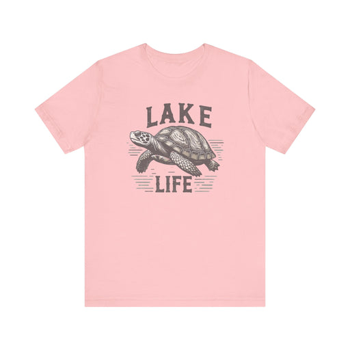 Printify T-Shirt Pink / S Living With The Turtle Lake Life Jersey Short Sleeve Tee - Soft Cotton Classic Nature Great Gift, Husband Gift, Wife Gift Fishing Shirt