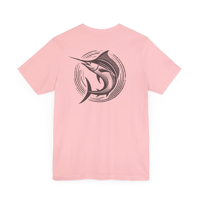 Printify T-Shirt Pink / S Marlin Fishing Shirt: Classic, Comfortable, Unisex Great Gift Adventure, Husband Gift, Wife Gift, Boyfriend Gift, Brother Gift