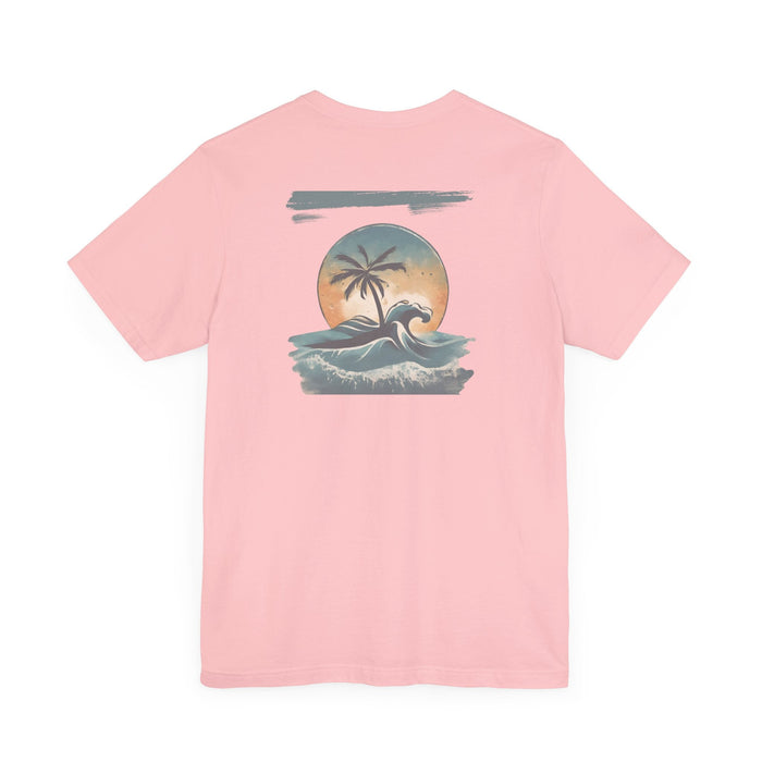 Printify T-Shirt Pink / S Tropical Oasis Paradise Tee - Perfect Gift! Boyfriend Gift, Girlfriend Gift, Husband Gift, Wife Gift, Beach Shirt, Vacation Tshirt