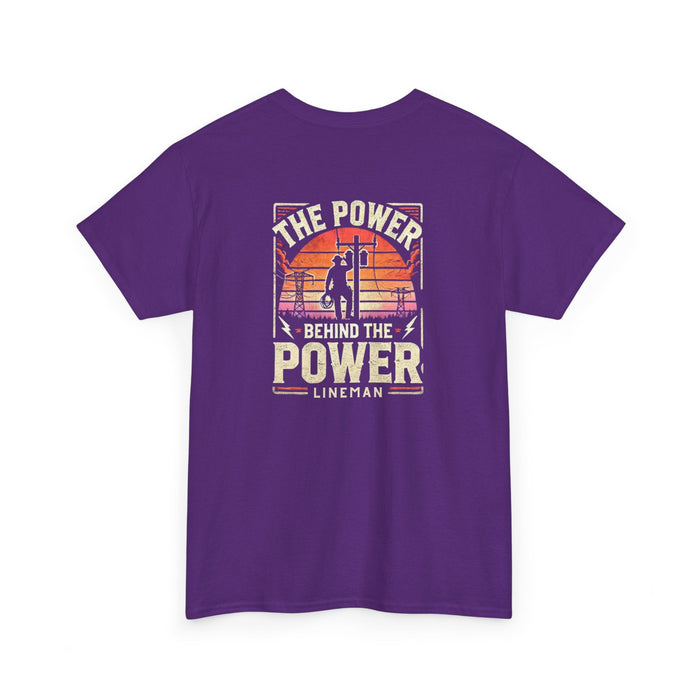 Printify T-Shirt Purple / S Lineman Graphic Unisex Heavy Cotton Tee | Great Gift for Linemen