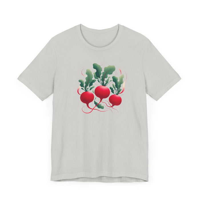 Printify T-Shirt Radish Graphic Tee, Vegetable Screen Print Shirt, Clothing Foodie Gift Graphic Tshirt