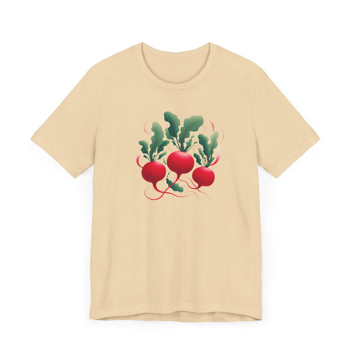 Printify T-Shirt Radish Graphic Tee, Vegetable Screen Print Shirt, Clothing Foodie Gift Graphic Tshirt