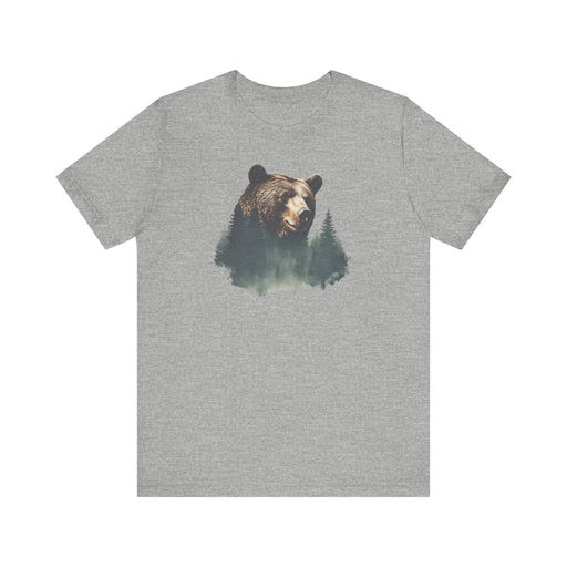 Printify T-Shirt Respect the Locals Bear Life Mountain Escape Get Lost in Nature Unisex Jersey Great Gift, Dad Gift, Husband Gift, Camping Tshirt