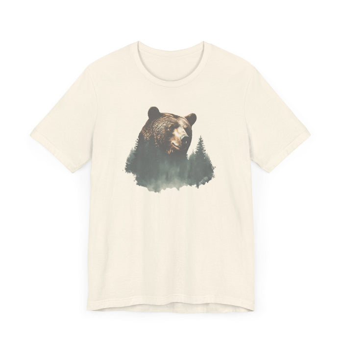 Printify T-Shirt Respect the Locals Bear Life Mountain Escape Get Lost in Nature Unisex Jersey Great Gift, Dad Gift, Husband Gift, Camping Tshirt