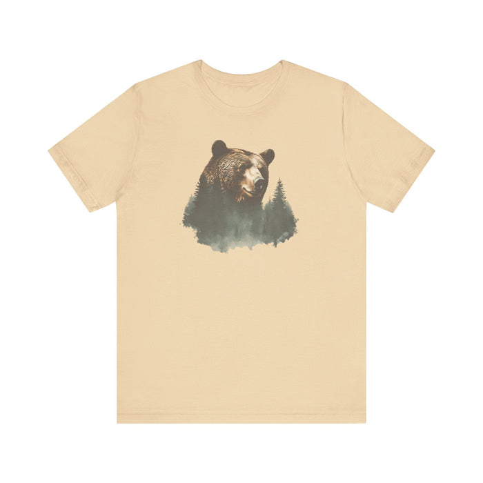 Printify T-Shirt Respect the Locals Bear Life Mountain Escape Get Lost in Nature Unisex Jersey Great Gift, Dad Gift, Husband Gift, Camping Tshirt