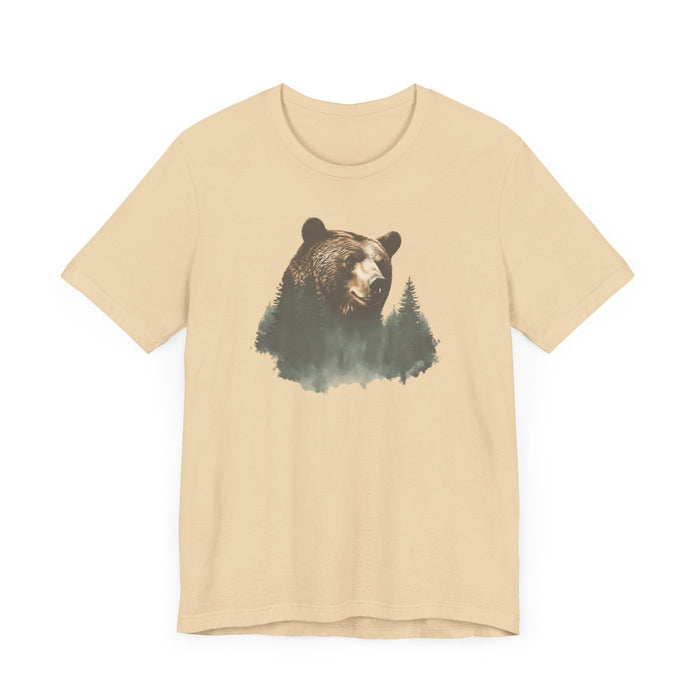 Printify T-Shirt Respect the Locals Bear Life Mountain Escape Get Lost in Nature Unisex Jersey Great Gift, Dad Gift, Husband Gift, Camping Tshirt